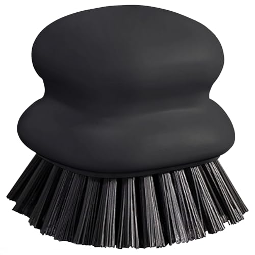 CD HOME Dish Brush with Handle, Kitchen Scrub Brushes for Cleaning, Dish Scrubber with Nylon bristles for Sink, Pots, Pans(1Pack Black Nylon bristles) - Image 1