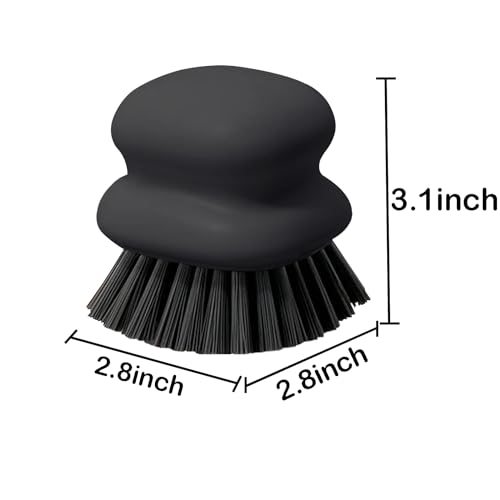 CD HOME Dish Brush with Handle, Kitchen Scrub Brushes for Cleaning, Dish Scrubber with Nylon bristles for Sink, Pots, Pans(1Pack Black Nylon bristles) - Image 4
