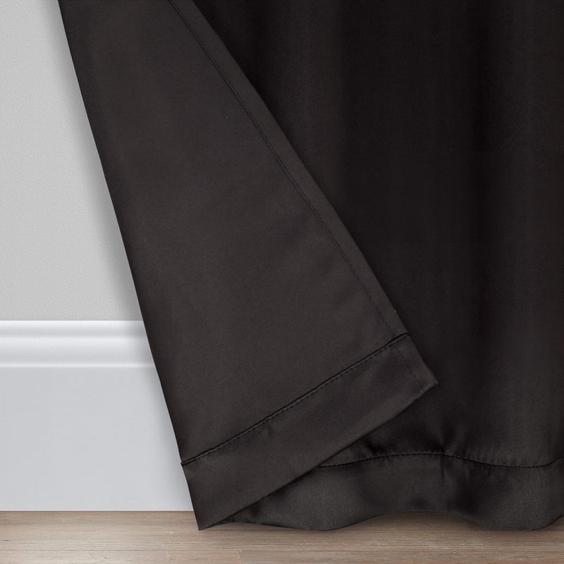 ECLIPSE Blackout Curtains for Bedroom-Darrell 37" x 84" Insulated Darkening Single Panel Rod Pocket Window Treatment Living Room, Black - Image 3
