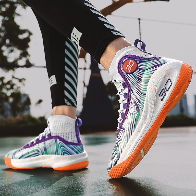 Small Size 34 Export Large Size New Basketball Shoes Men'S High-Top Middle School Students' Sports Shoes Non-Slip Practical Boots Running Shoes - Image 5
