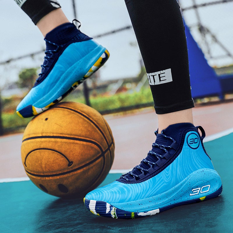 Small Size 34 Export Large Size New Basketball Shoes Men'S High-Top Middle School Students' Sports Shoes Non-Slip Practical Boots Running Shoes - Image 4