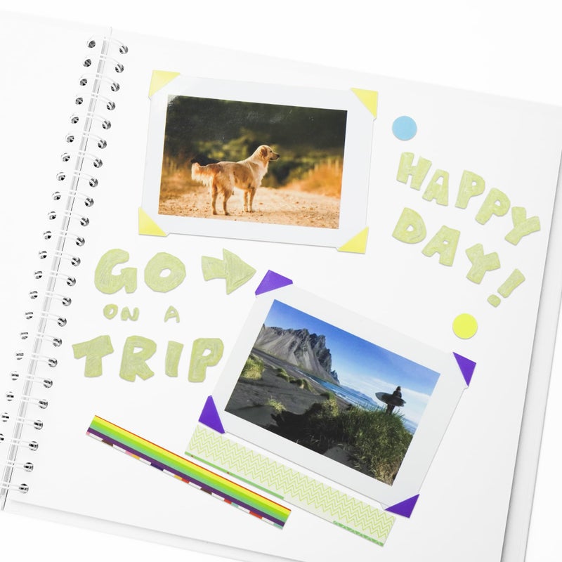 Yopih 7 x 7 Inch DIY Scrapbook Photo Album Hardcover Kraft Blank Page Acid-Free 40 Pages (20 Sheets) Memory Book for Wedding Anniversaries Family Baby Memories Small Scrapbooking Projects, White - Image 5