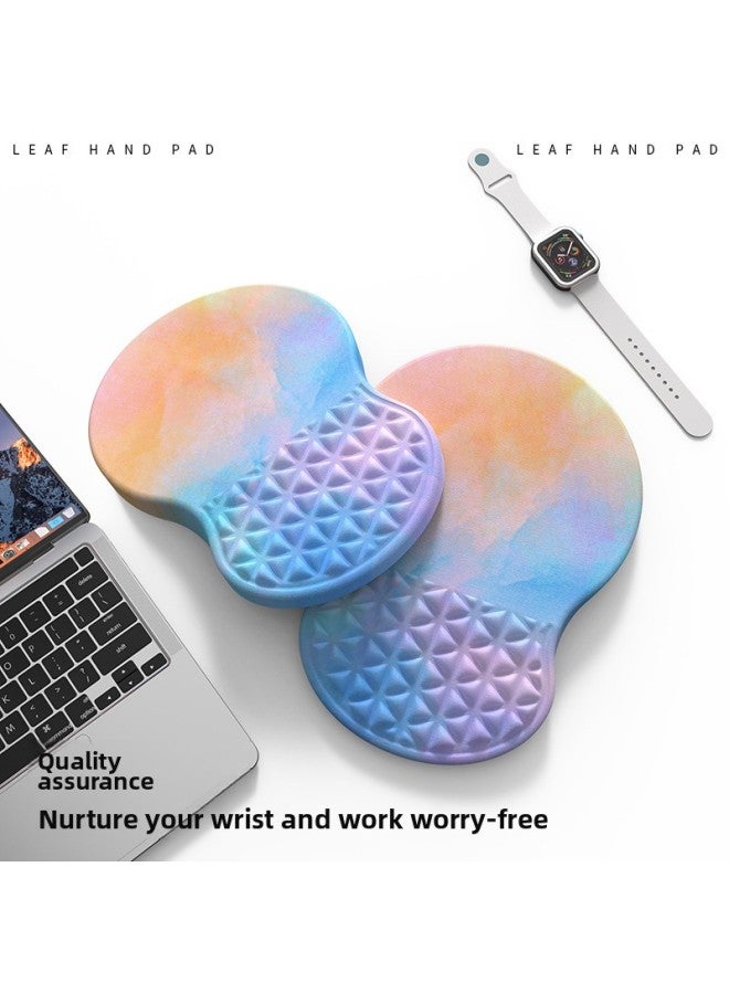 Ergonomic Wrist Pad Mouse Pad Silicone Memory Foam Wrist Pad Anti-slip Girl Mouse Wrist Pad Palm Pad-Color:Wrist Protector Mouse Pad [triangle Pattern Slope]]-Pattern:Colorful Ink Painting  - Image 3
