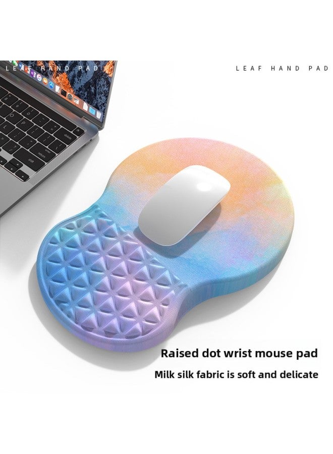 Ergonomic Wrist Pad Mouse Pad Silicone Memory Foam Wrist Pad Anti-slip Girl Mouse Wrist Pad Palm Pad-Color:Wrist Protector Mouse Pad [triangle Pattern Slope]]-Pattern:Colorful Ink Painting  - Image 2