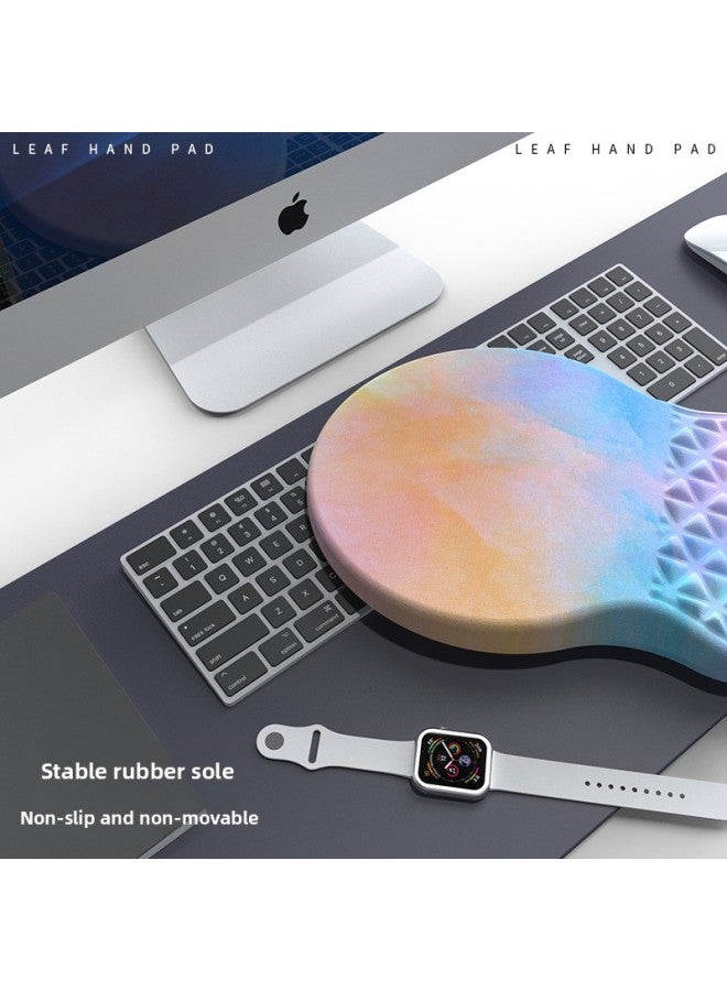 Ergonomic Wrist Pad Mouse Pad Silicone Memory Foam Wrist Pad Anti-slip Girl Mouse Wrist Pad Palm Pad-Color:Wrist Protector Mouse Pad [triangle Pattern Slope]]-Pattern:Colorful Ink Painting  - Image 4