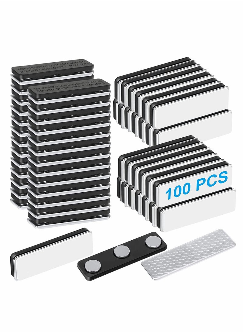 Excefore Magnetic Name Tag, 100 Pcs Magnetic Badge Holder for Clothes, Metal Magnetic Tags with 3 Neodymium Magnets  - Image 1