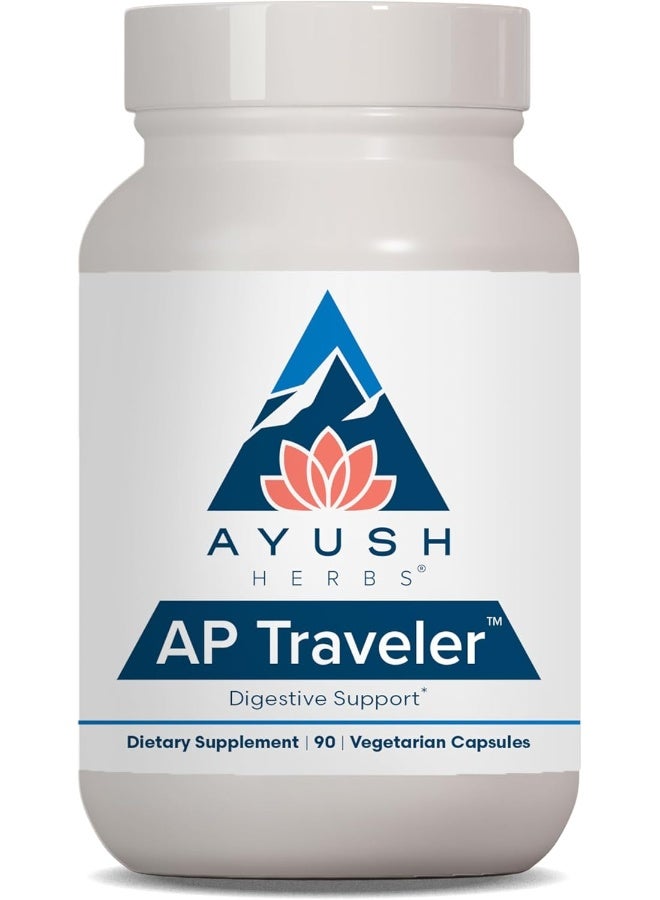 Ayush Herbs AP Traveler Digestive Support - Holy Basil & Neem Supplement for Women & Men, Source of Antioxidants, Helps Digestion, Made with Organic Ingredients - 90 Vegetarian Capsules (1 Count) - Image 1