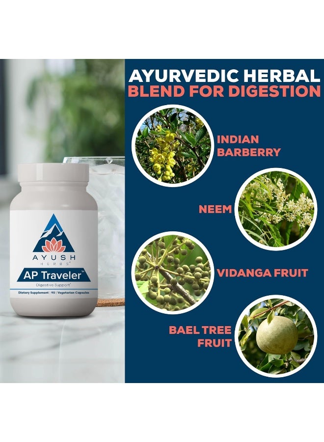 Ayush Herbs AP Traveler Digestive Support - Holy Basil & Neem Supplement for Women & Men, Source of Antioxidants, Helps Digestion, Made with Organic Ingredients - 90 Vegetarian Capsules (1 Count) - Image 4