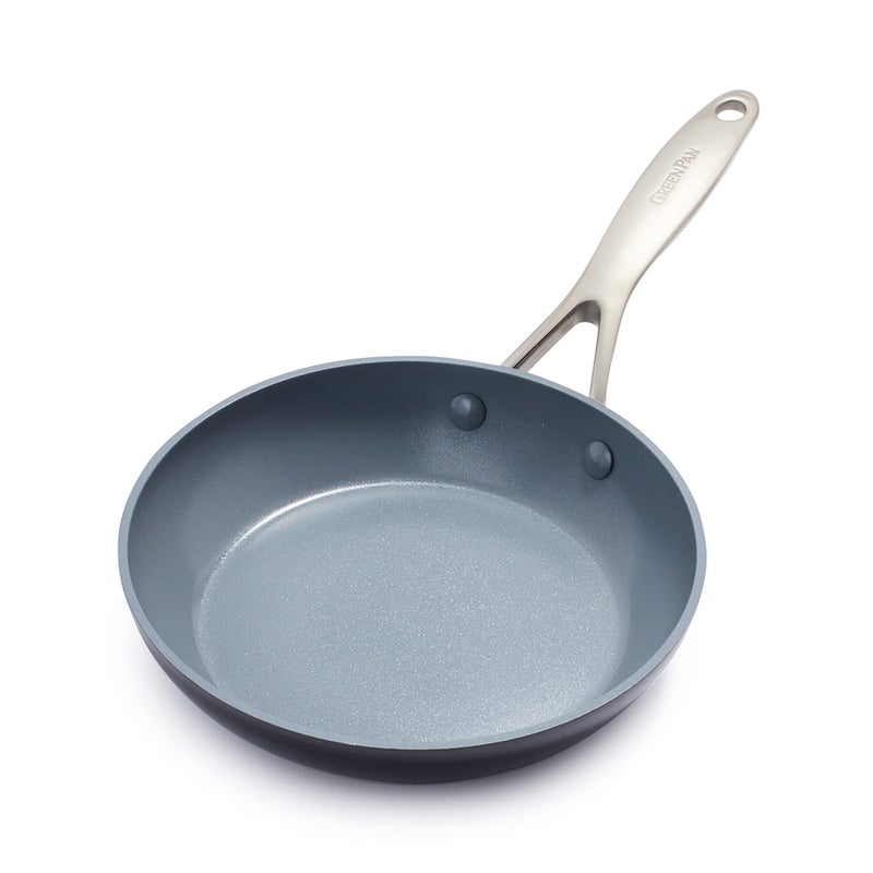Greenpan GreenPan Valencia Pro 8 Skillet PFOA and PFASFree Healthy Ceramic Nonstick Hard Anodized Pan for NonToxic Cooking Induction  Dishwasher Safe OvenSafe to 600F Easy Clean Gray 