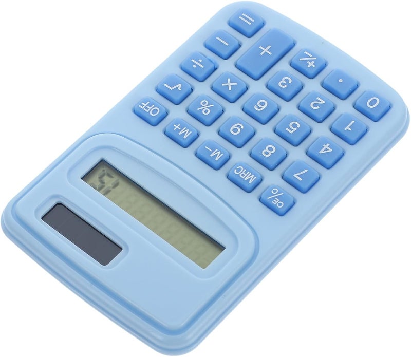 SHERCHPRY Portable Electronic Calculator Small Size Four-Function Pocket Calculator Sky Blue for Office and Student Use - Image 1