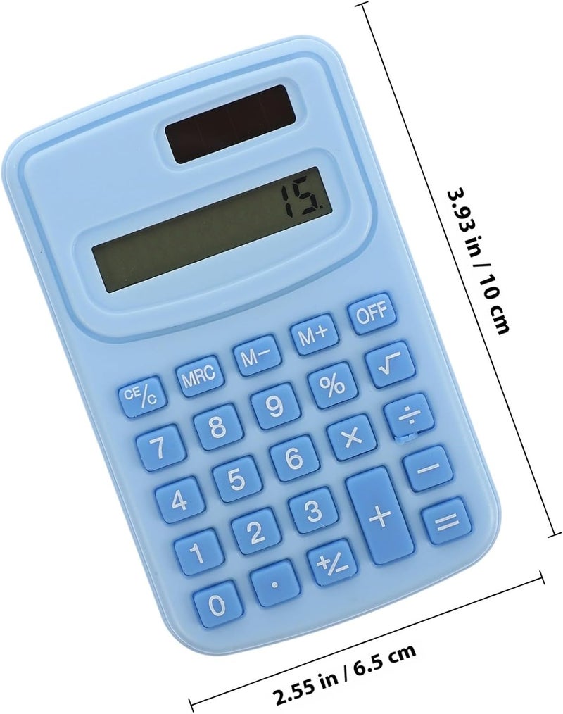 SHERCHPRY Portable Electronic Calculator Small Size Four-Function Pocket Calculator Sky Blue for Office and Student Use - Image 2