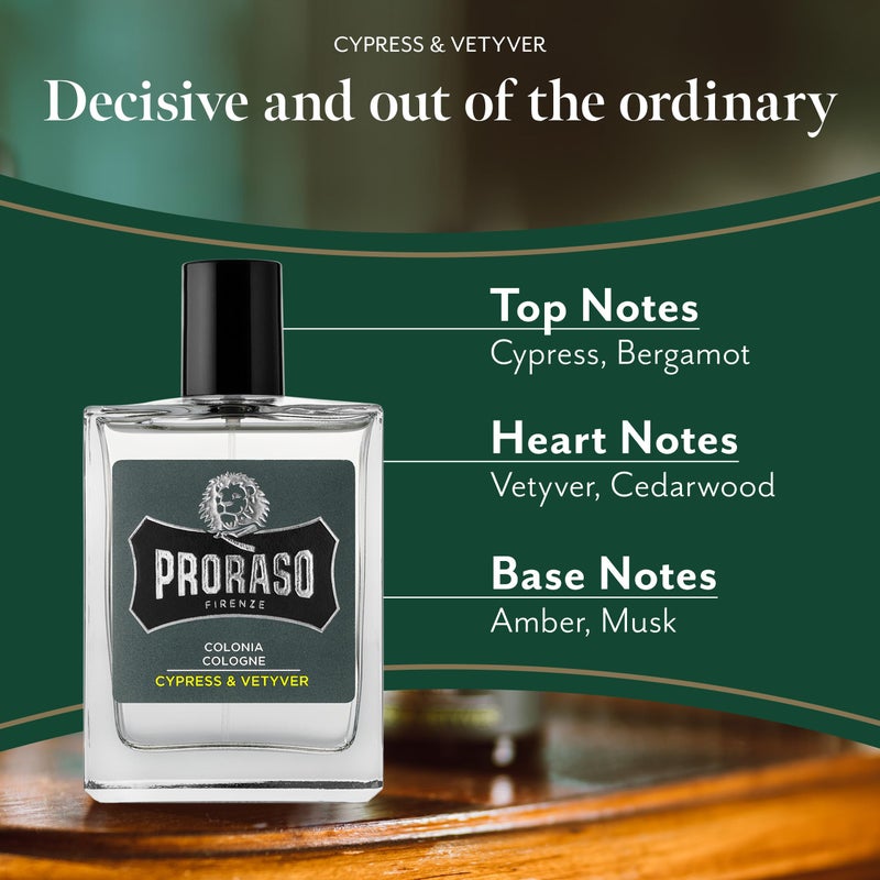 Proraso Eau De Cologne, Cypress and Vetyver, 3.4 Fl Oz - Image 2