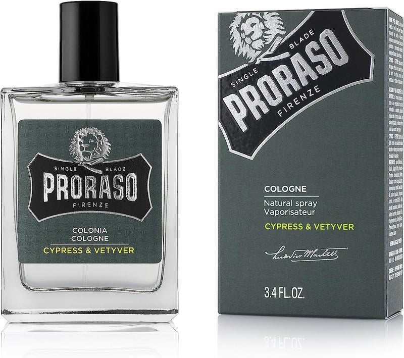 Proraso Eau De Cologne, Cypress and Vetyver, 3.4 Fl Oz - Image 1