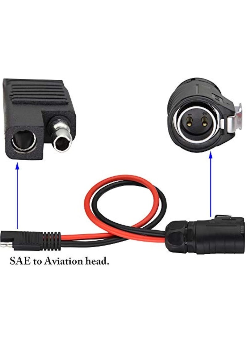 Zikra 2 Pin Power Industrial Circular Connector to SAE Cable, for Solar Panel Suitcase and Grand Design, Fit for Furrion, Forrest River RV Solar Port, Solar Panel Suitcase, Grand Design RV's Industry, 10AWG - Image 2
