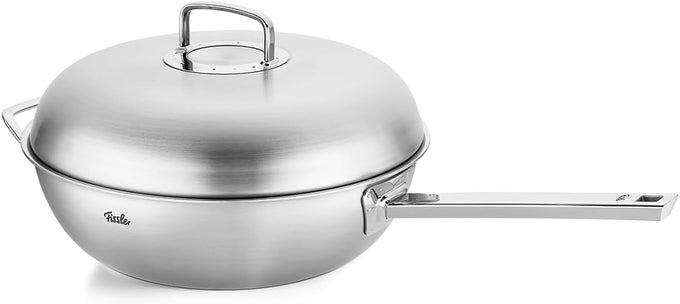 ORIGINALPROFI COLLECTION STAINLESS STEEL 126 INCH 67 QUART MULTI PLY WOK WITH HIGH DOME METAL LID