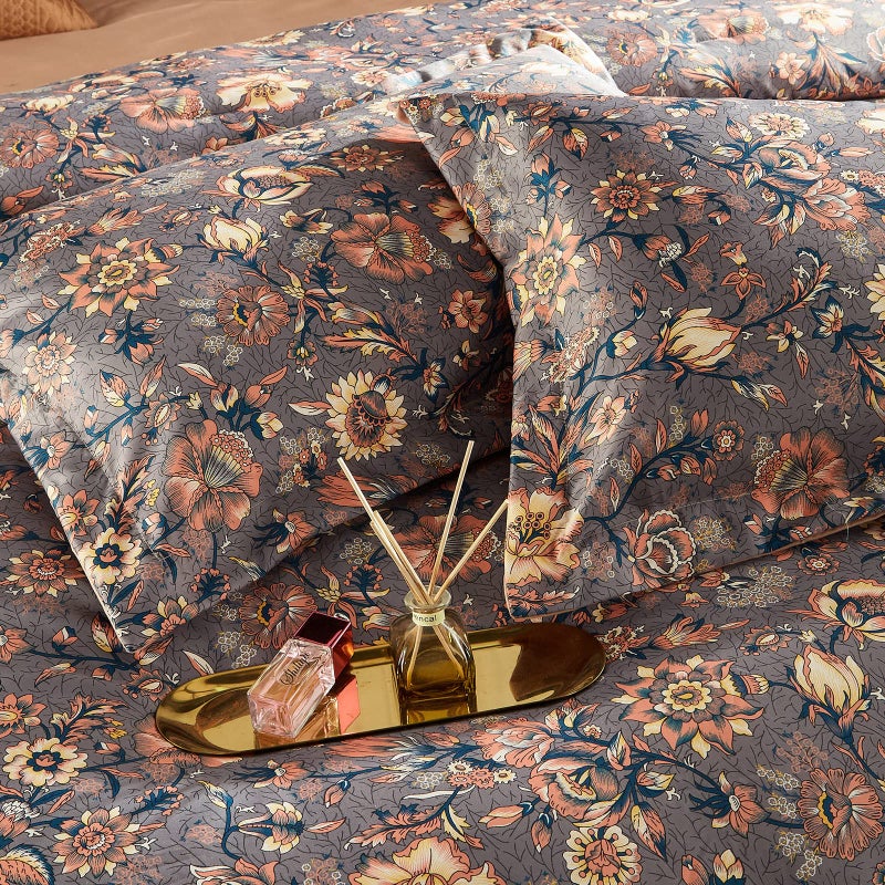 Cupocupa King Duvet Cover Set - 3pc Paisley Bedding - Vintage Boho Cottagecore Floral Print, Soft Microfiber Botanical Quilt Cover with Pillowcases (King, 104"x90") - Image 4