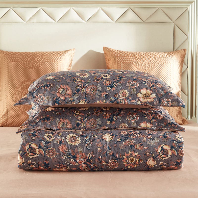 Cupocupa King Duvet Cover Set - 3pc Paisley Bedding - Vintage Boho Cottagecore Floral Print, Soft Microfiber Botanical Quilt Cover with Pillowcases (King, 104"x90") - Image 5