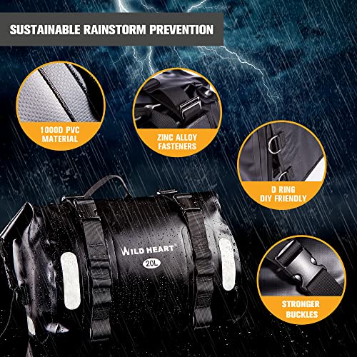 WILD HEART Waterproof bag Motorcycle saddlebags 40L Tank bag Motor Side bags (yellow) - Image 3