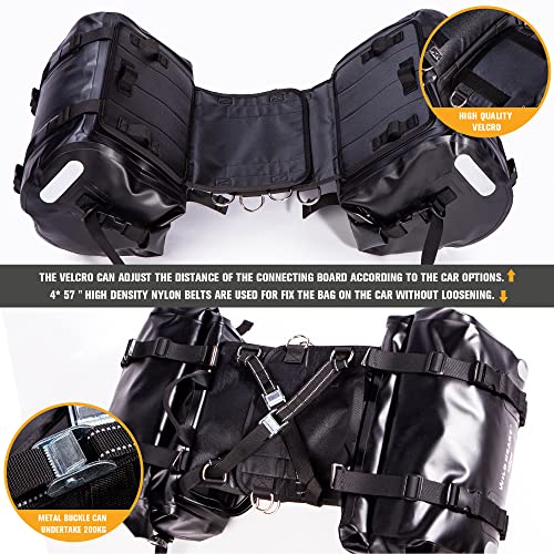WILD HEART Waterproof bag Motorcycle saddlebags 40L Tank bag Motor Side bags (yellow) - Image 4
