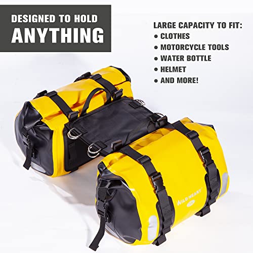 WILD HEART Waterproof bag Motorcycle saddlebags 40L Tank bag Motor Side bags (yellow) - Image 5