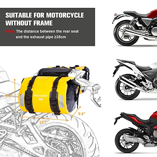 WILD HEART Waterproof bag Motorcycle saddlebags 40L Tank bag Motor Side bags (yellow) - Image 2