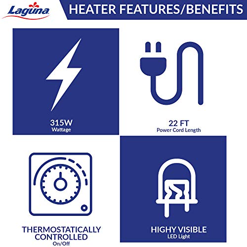 Laguna PowerHeat 315-Watt Floating Pond Heater for Outdoor Ponds with Fish – Thermostat-Controlled De-Icer with LED Indicator, Safe for Plastic & Liner Ponds, 22 ft Cord - Image 4