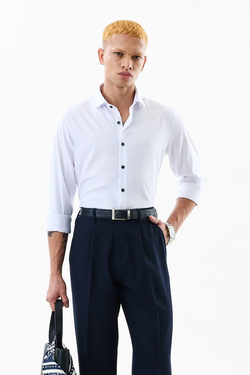 SNITCH Slim Fit White Shirt