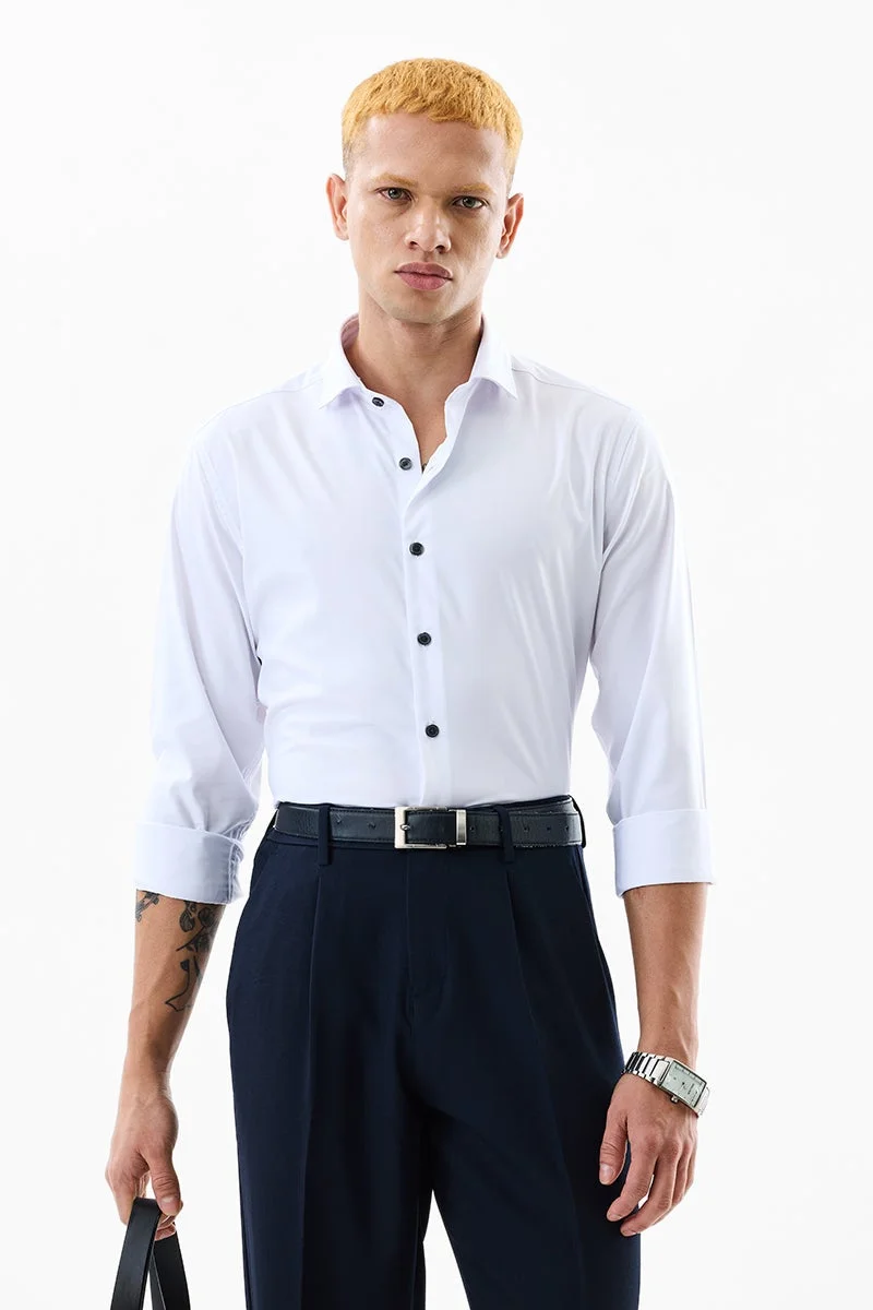 SNITCH Slim Fit White Shirt