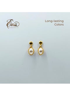 8 x 6 Oval Lace Pearl Drop Gold | Stainless Steel | 18K Gold Plated - pzsku/Z3846355CCBD6214E9128Z/45/_/1738405983/aadb408d-1bf2-43b7-ab49-e9f87075bc67