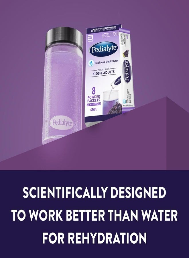 Pedialyte Electrolyte Powder | Hydration Drink for Kids & Adults | Variety Pack: Grape, Strawberry Lemonade, and Orange, 24 Powder Packets - Image 3