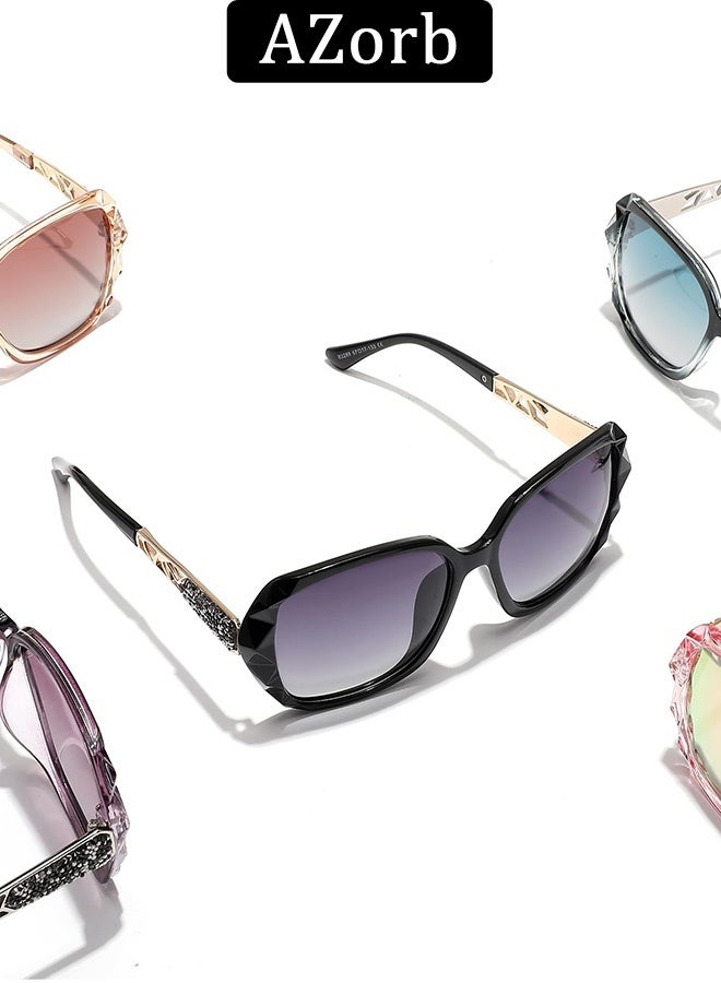 AZorb Sunglasses Women Butterfly Artistic Frame Diamond Decoration Sun Glasses for Women UV400 Protection Polarized Ladies Fashion Sunglass High Quality Women's Sunglasses Brown - Image 3