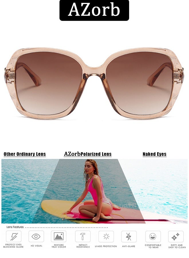 AZorb Sunglasses Women Butterfly Artistic Frame Diamond Decoration Sun Glasses for Women UV400 Protection Polarized Ladies Fashion Sunglass High Quality Women's Sunglasses Brown - Image 4