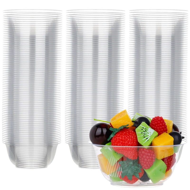 MOACOCK 100 Pack Small Clear Plastic Bowls  8oz Hard Disposable Salad Bowls  Disposable Bowl for Party Serving  Ice Creams  Desserts  Catering  Special Events - Image 1