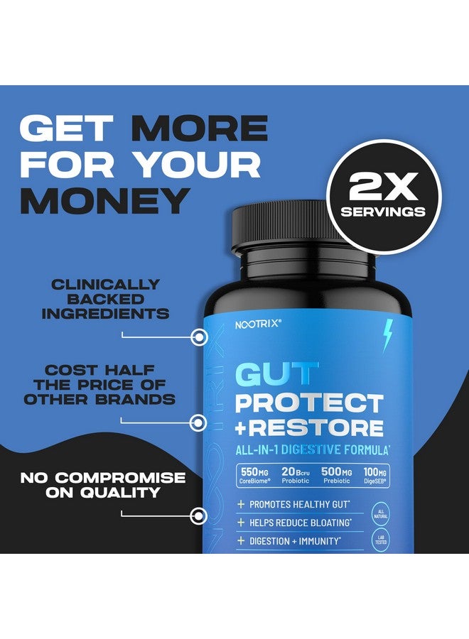 Nootrix Gut Protect and Restore Supplement | Probiotics for Gut Health, Colon Cleanse & Bloating Relief | Promotes Healthy Digestion | Digestive Enzymes, Postbiotics & Prebiotics | 180 Capsules - Image 3