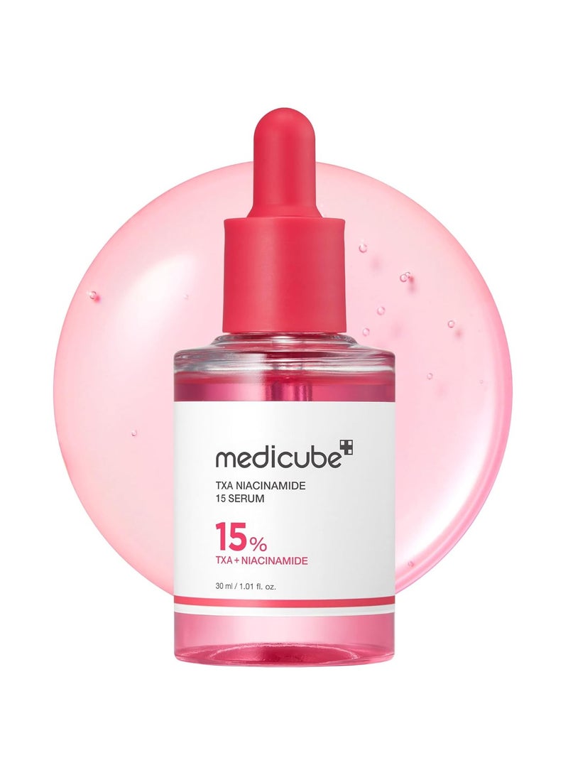 ميديكيوب TXA + Niacinamide 15٪ مصل الوجه المتوهج للعناية بعد البقعة  العناية بالبشرة الكورية اليومية الكاملة في واحد  العناية باللون غير المتساوي للبشرة والنسيج والترطيب  حمض ترانيكساميك عالي القوة 5 ٪  1.01 fl.oz - Image 1