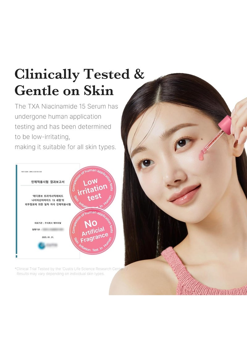 ميديكيوب TXA + Niacinamide 15٪ مصل الوجه المتوهج للعناية بعد البقعة  العناية بالبشرة الكورية اليومية الكاملة في واحد  العناية باللون غير المتساوي للبشرة والنسيج والترطيب  حمض ترانيكساميك عالي القوة 5 ٪  1.01 fl.oz - Image 5