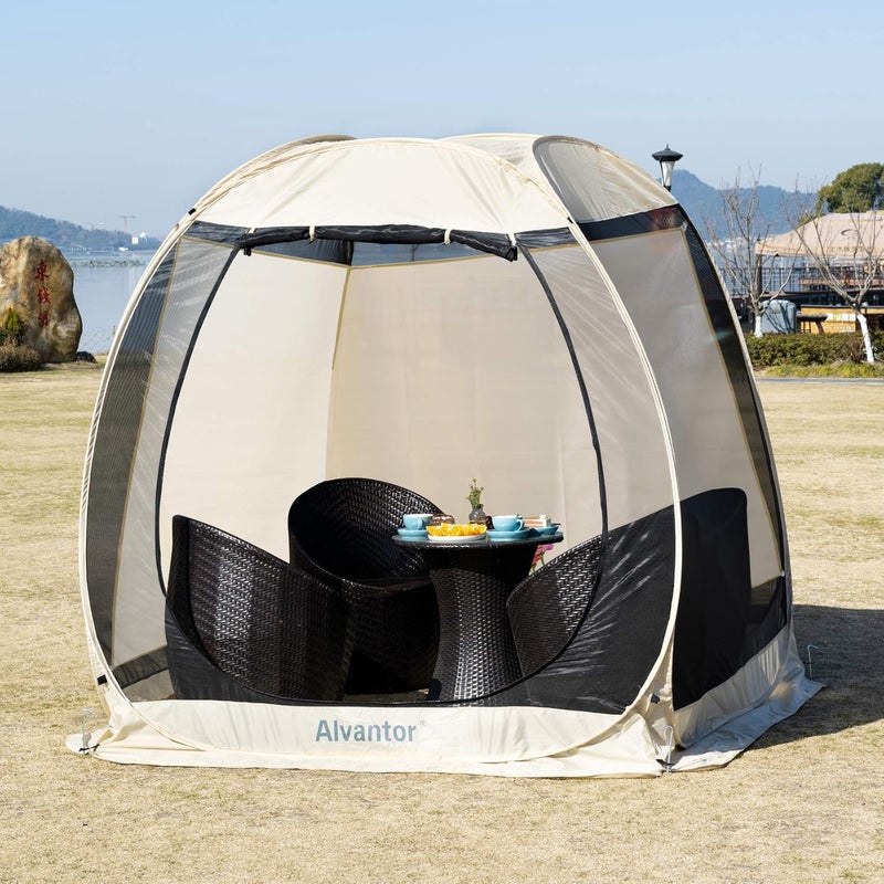 Alvantor Sun Shade Sail Canopy Covers UV Block for Outdoor Backyard Screen House 6'x 6' & Bubble Tent 6'x 6’, Pack of 2 - Image 4