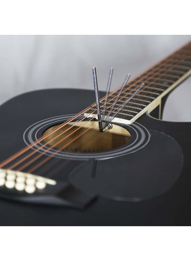 JANEROCK 12 String Acoustic Guitar Cutaway,Adjustable Truss Rod Full Size Bundle with Gig Bag,Tuner,Strings,Strap, Picks, Black - Image 4
