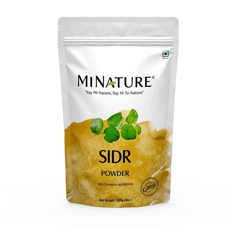 minature Mi Nature Fresh Sidr Leaves Powder 100gm 35oz Natural Deep Cleansing Conditioning Herb for Hair Care Traditional Herbal Cleanser Plantbased Source of Mucilages and Saponins - Image 1