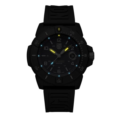 Luminox لومينوكس روبر - أساس نافي سيل - ساعة رجالية تناظرية 45مم - ساعة غطس تناظرية XS.3602.NSF - ساعات رجالية تناظرية - صُنعت في سويسرا، أسود، رياضية غطس، قرص أزرق، سوار أسود - Image 2
