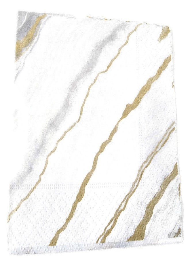 Caspari Entertaining with Caspari Marble Grey Paper Cocktail Napkins (Box of 40) - Image 2