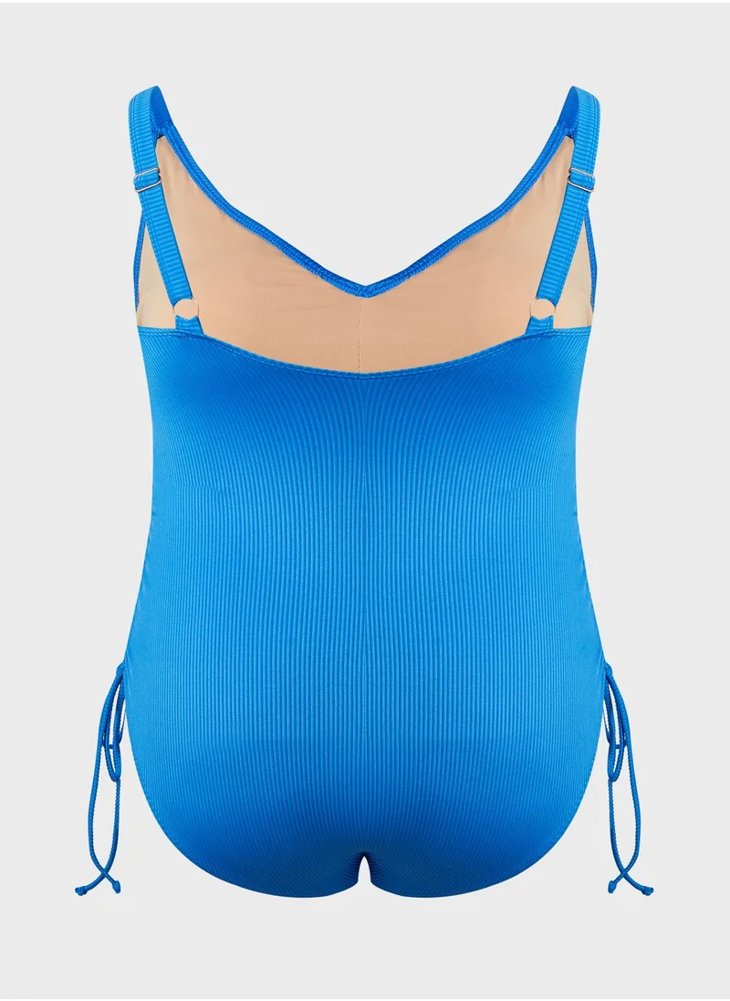 Cotton On Curve High Leg Tie Detail Swimsuit