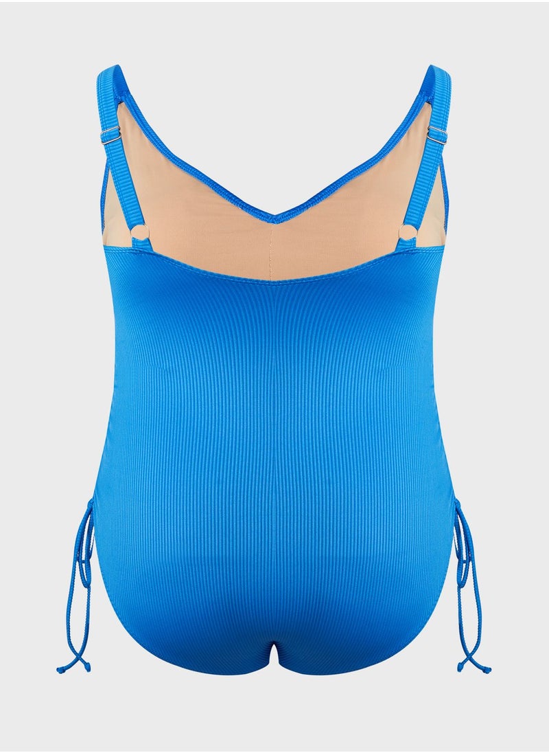 Cotton On Curve - High Leg Tie Detail Swimsuit - Image 1