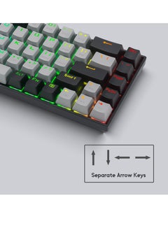 E-YOOSO Z-686 Wired 68 Keys Mechanical Gaming Keyboard, Linear Red Switches, 65% Compact Layout, Detachable USB-C Cable for PC, PS - Grey/Black  - Image 5