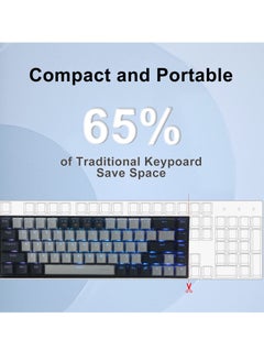 E-YOOSO Z-686 Wired 68 Keys Mechanical Gaming Keyboard, Linear Red Switches, 65% Compact Layout, Detachable USB-C Cable for PC, PS - Grey/Black  - Image 2
