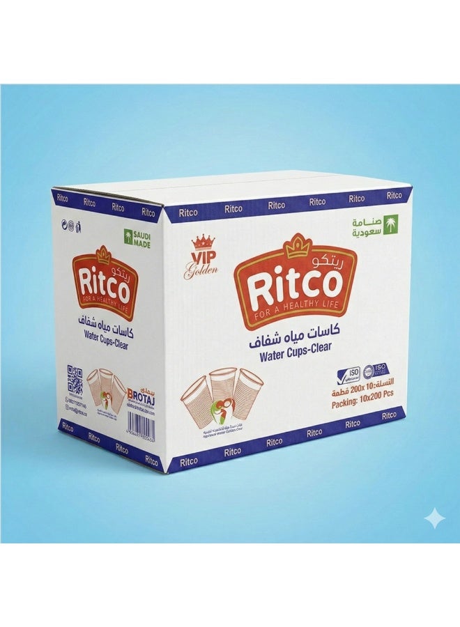 Ritco Carton Of Clear Plastic Water Cups, In a Bag (2000 Cups/Carton) - Image 1