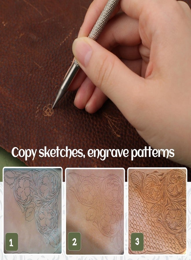 QMNNMA Leather Scriber Pen, Pointy Stainless Steel Picker Pen with Carving Pattern Description Paper for DIY Crafts, Leather Line Description - Image 5