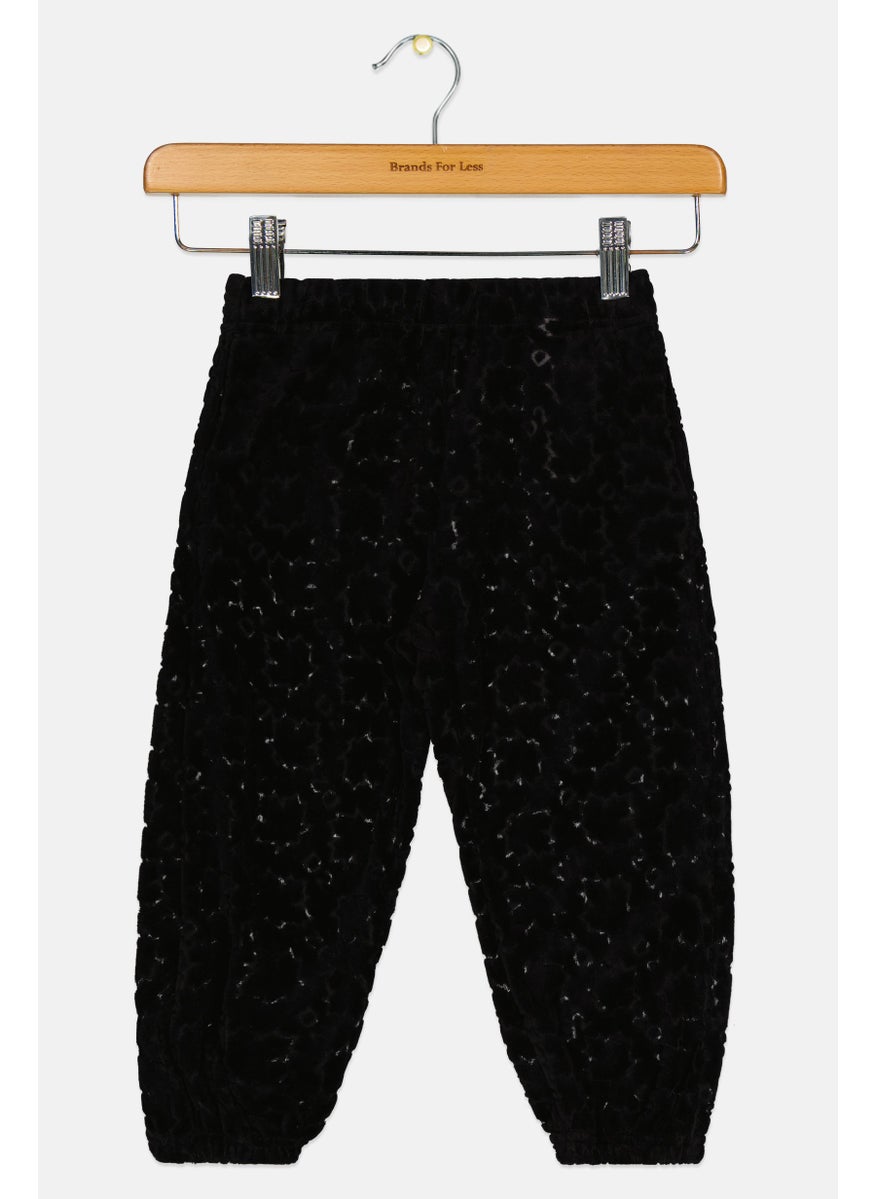 DSQUARED2 Toddlers Girl Textured Pull On Pants, Black  - Image 1