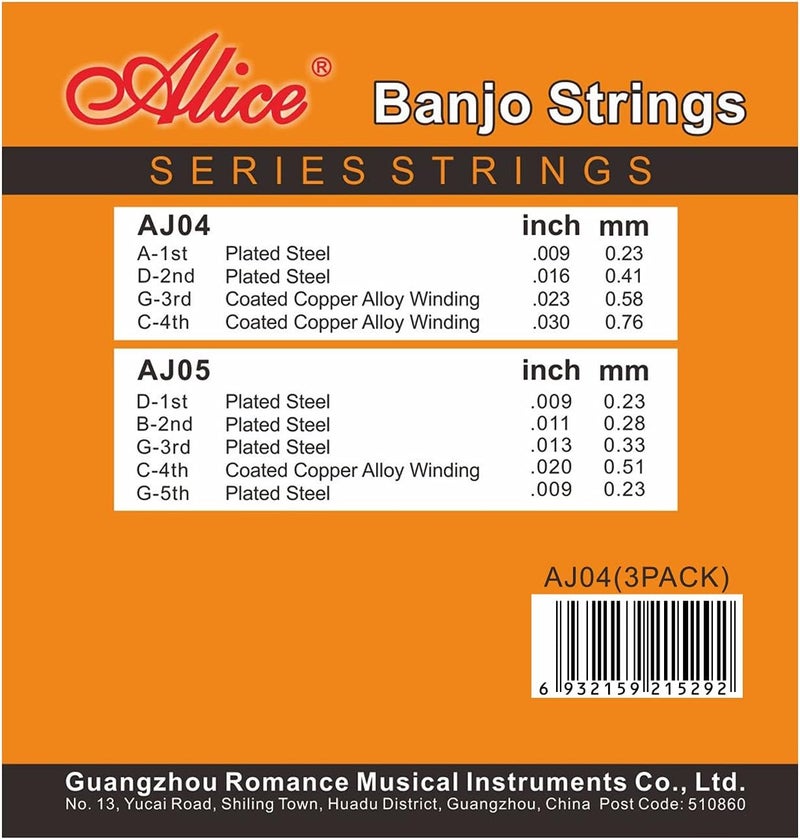 Alice Banjo Strings 4 String, 3 Sets Banjo String 09-30 Well Balanced Tone with Silver-Plated Copper Alloy Wound Strings - Image 2