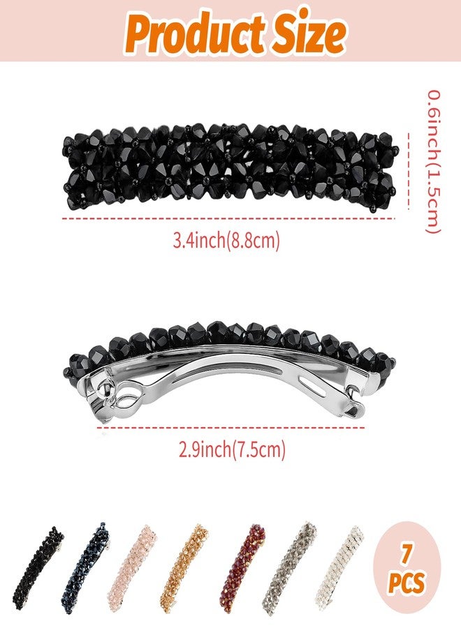 VinBee Crystal Hair Barrettes For Women, Cute Rhinestone Hair Clips Accessories,Fashion Rhinestone HairPins Bobby Pins For Women And Girls Gift -7 Colors - Image 2